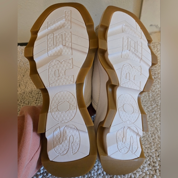 Sorel Kinetic Impact Slide High Womens Sandals White Leather Sz 11 - Picture 5 of 6